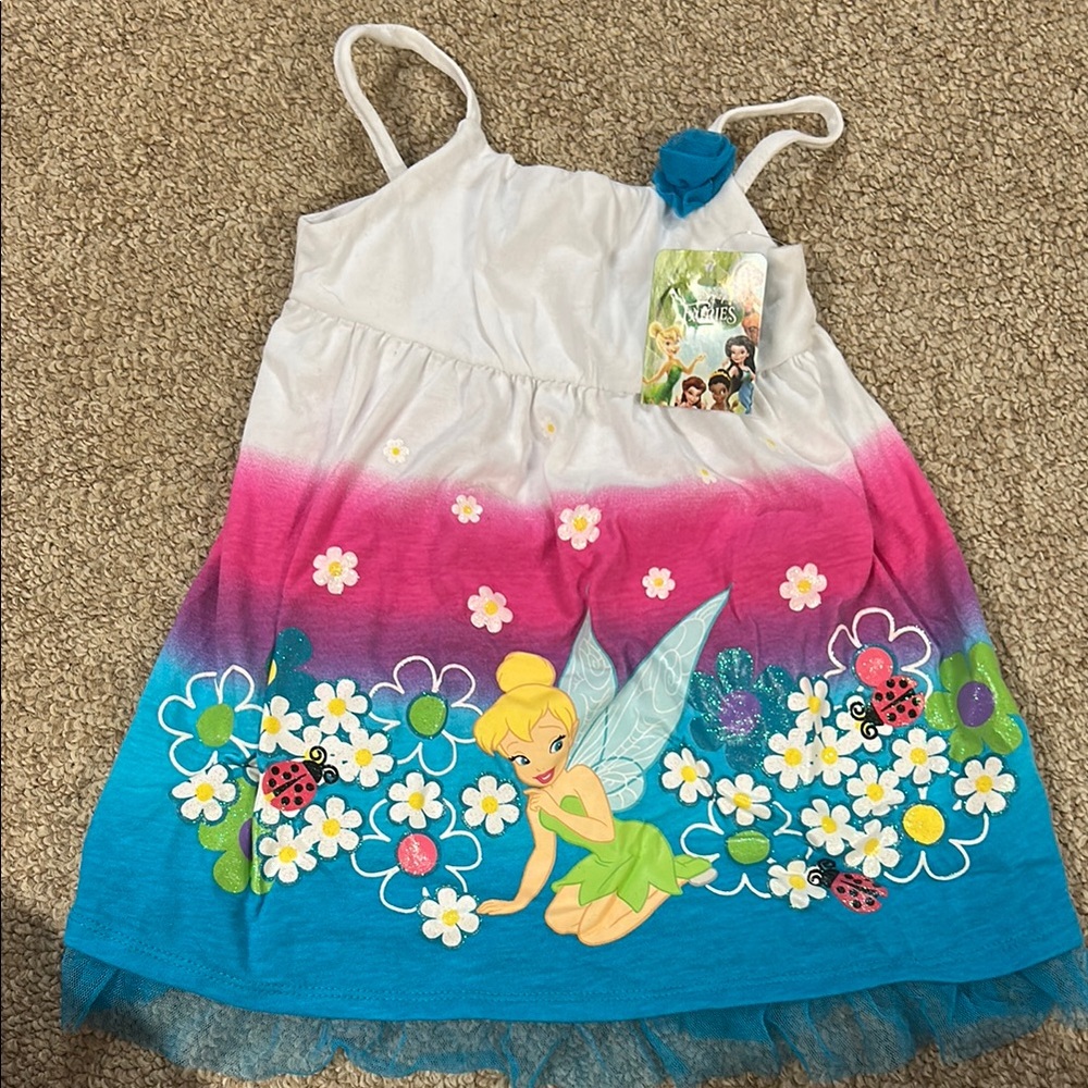 Disney Tinker Bell Pink and Blue Casual Dress